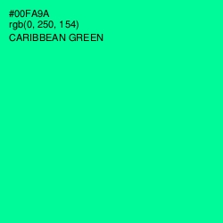 #00FA9A - Caribbean Green Color Image